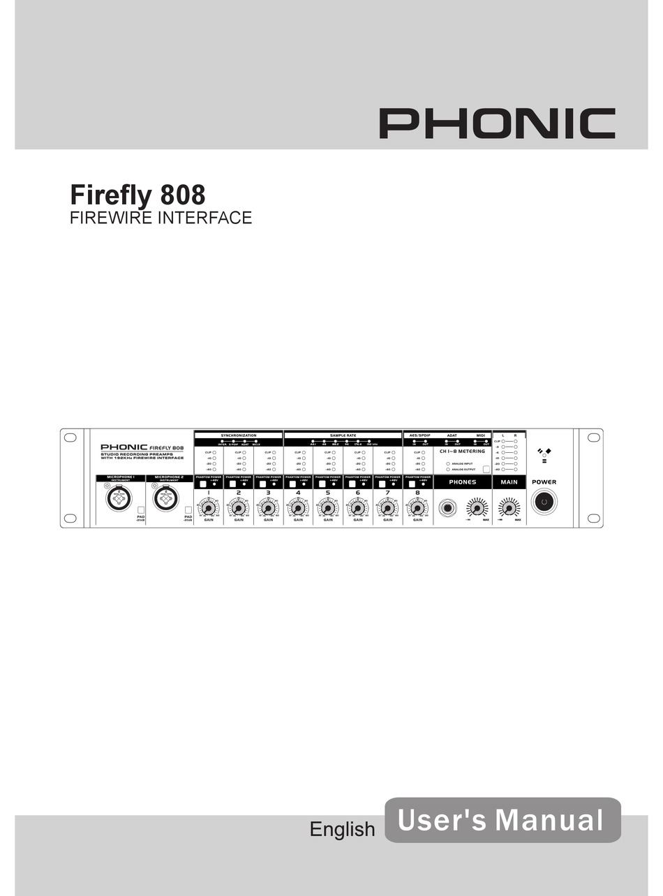 PHONIC FIREFLY 808 USER MANUAL Pdf Download | ManualsLib