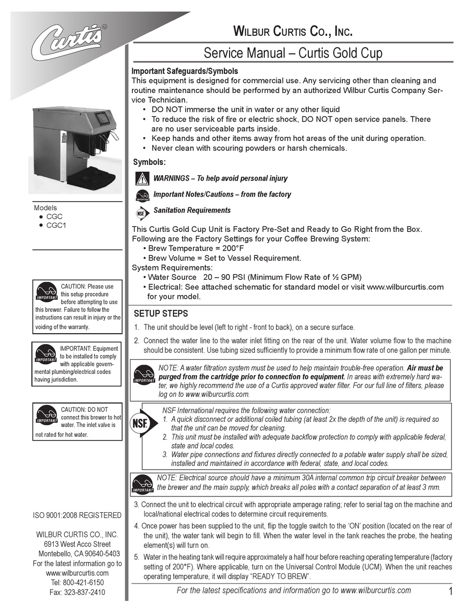 CURTIS CGC SERVICE MANUAL Pdf Download | ManualsLib
