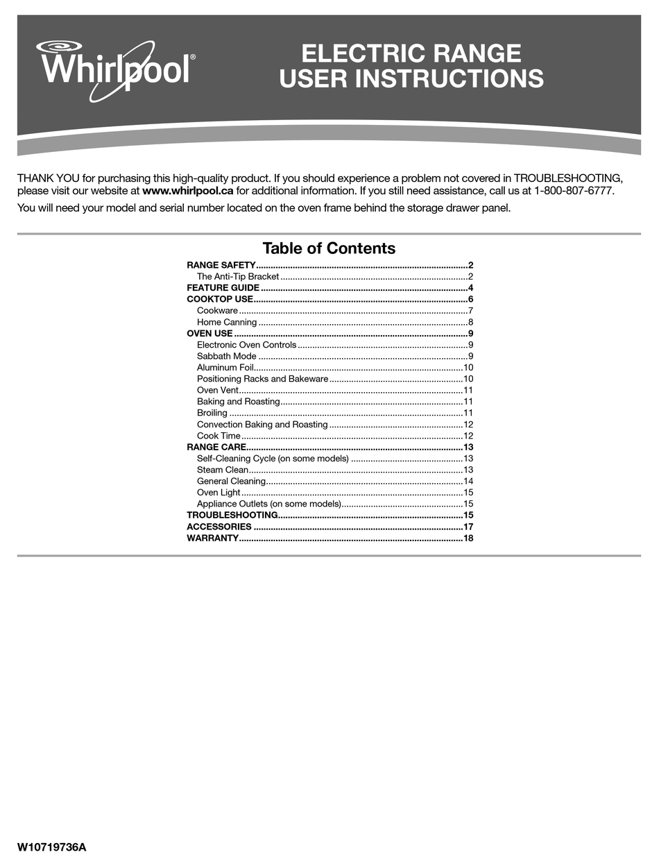 WHIRLPOOL YWFE530C0ES USER INSTRUCTIONS Pdf Download | ManualsLib