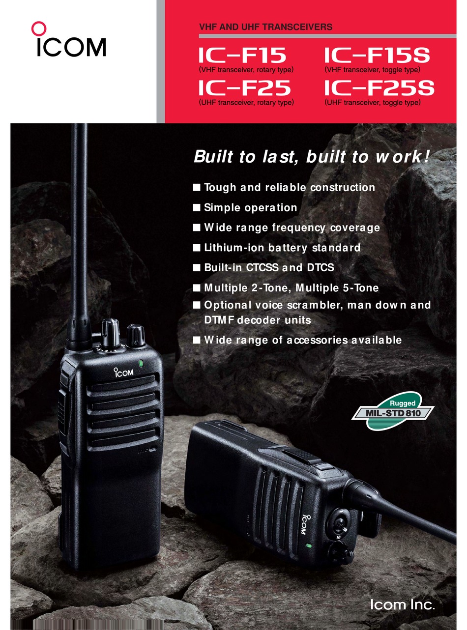 ICOM IC-F15 USER MANUAL Pdf Download | ManualsLib