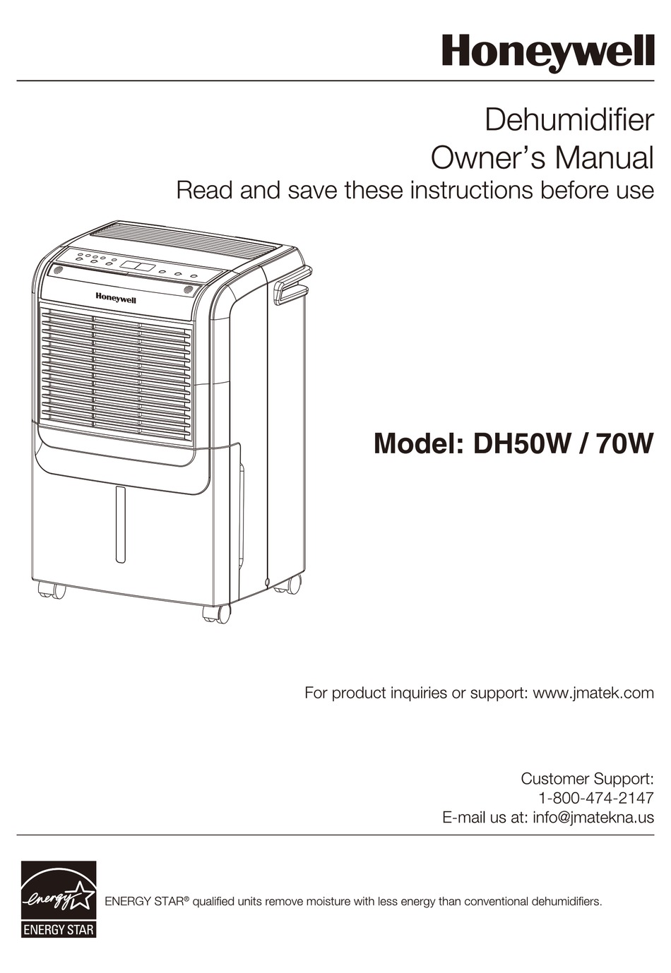 Honeywell Dh50w Owner S Manual Pdf Download Manualslib