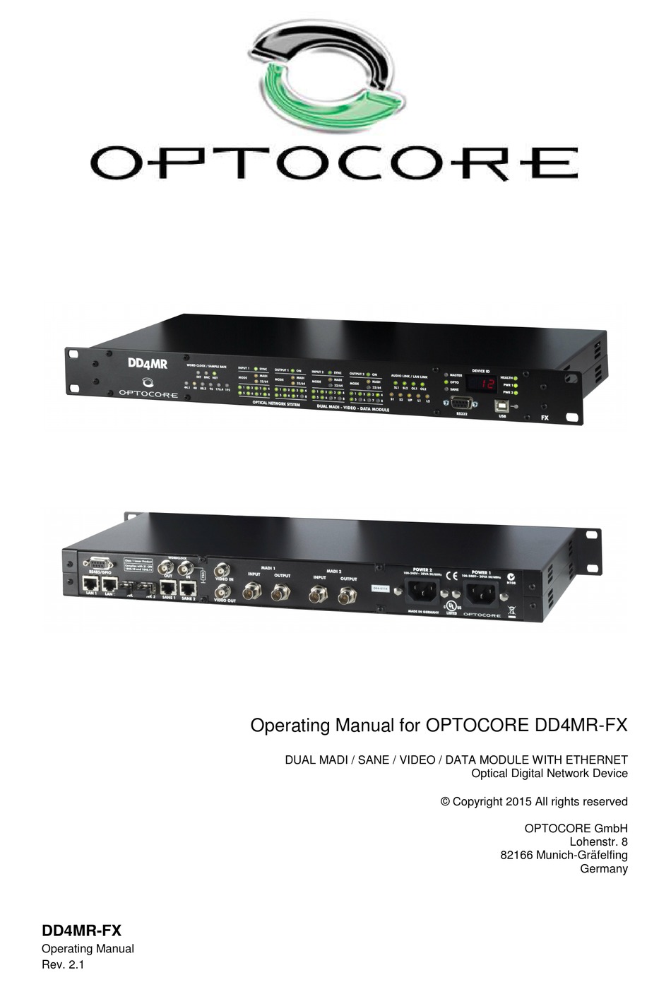 Module Optocore DD 32 E – Réseau Optique I/O – Occasion