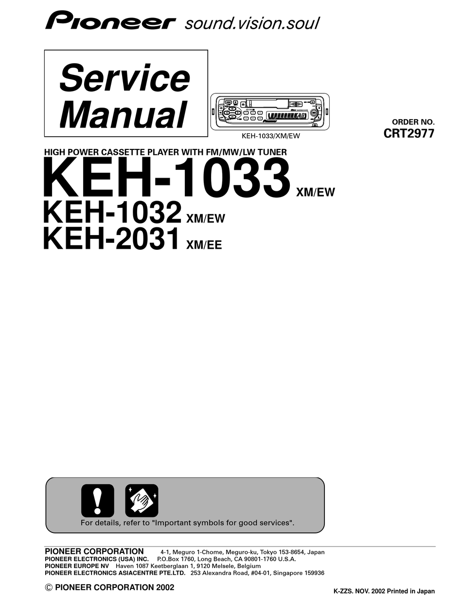 Pioneer Keh 1033 Service Manual Pdf