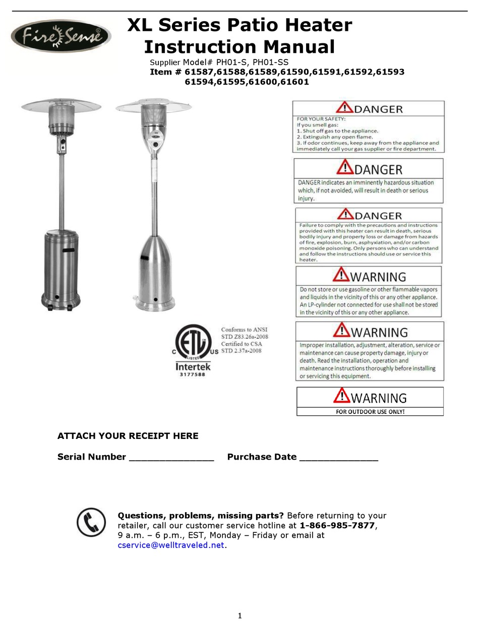 FIRE SENSE PH01S XL SERIES INSTRUCTION MANUAL Pdf Download ManualsLib