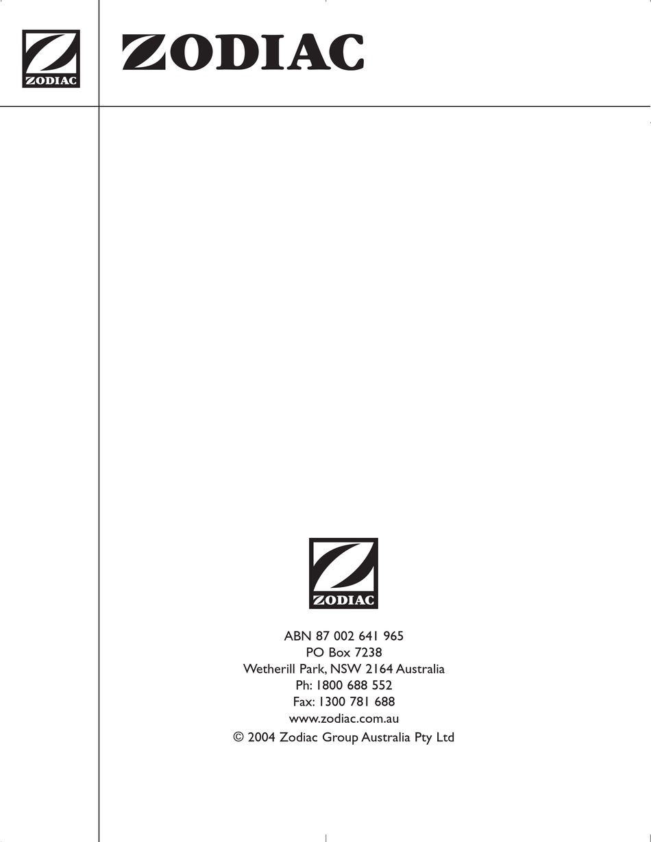 ZODIAC ZOOM INSTRUCTION MANUAL Pdf Download ManualsLib