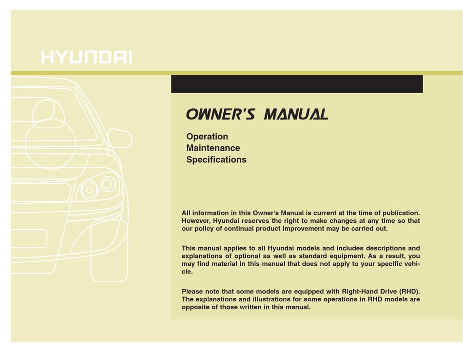 HYUNDAI VELOSTER OWNER'S MANUAL Pdf Download ManualsLib