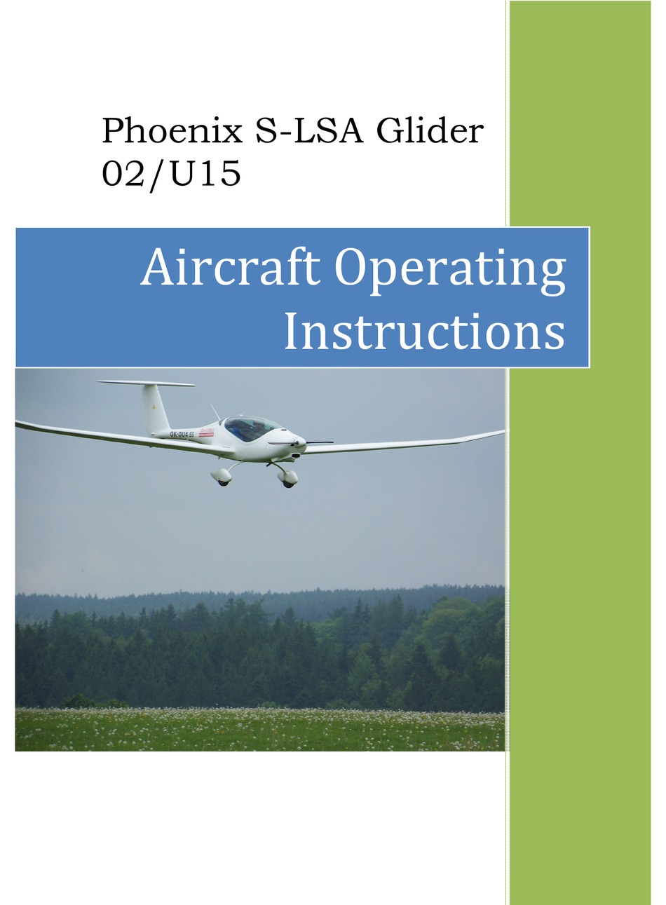 Phoenix S Lsa Glider 02 U15 Operating Instructions Manual Pdf Download Manualslib