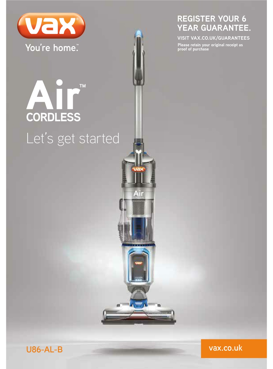 VAX AIR CORDLESS LET'S GET STARTED Pdf 