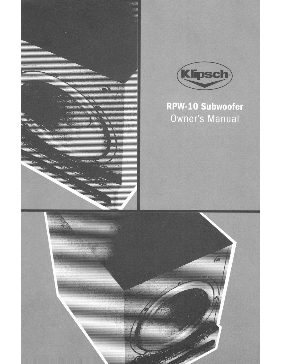 KLIPSCH RPW-100 OWNER'S MANUAL Pdf Download | ManualsLib