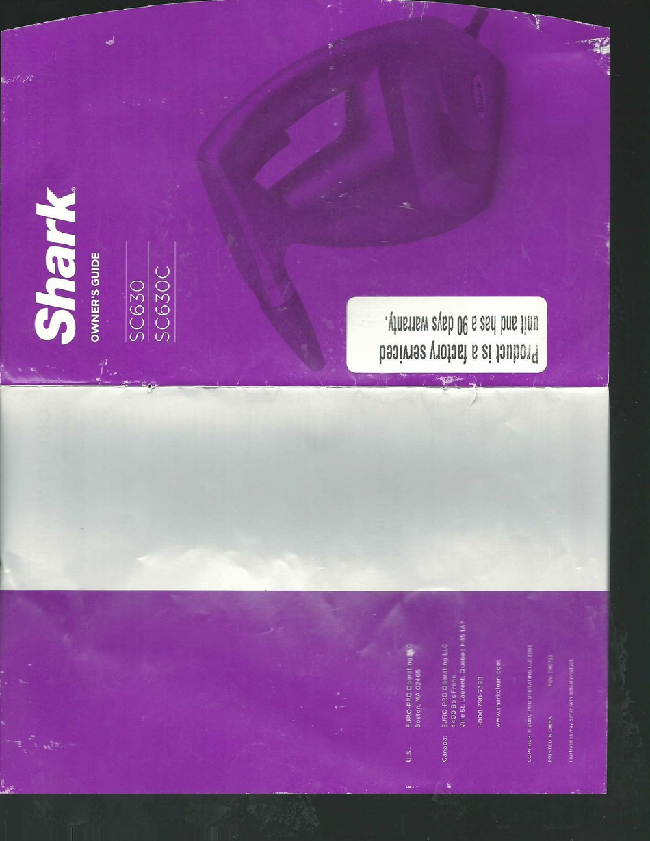 Shark Sc630 Owner S Manual Pdf Download Manualslib