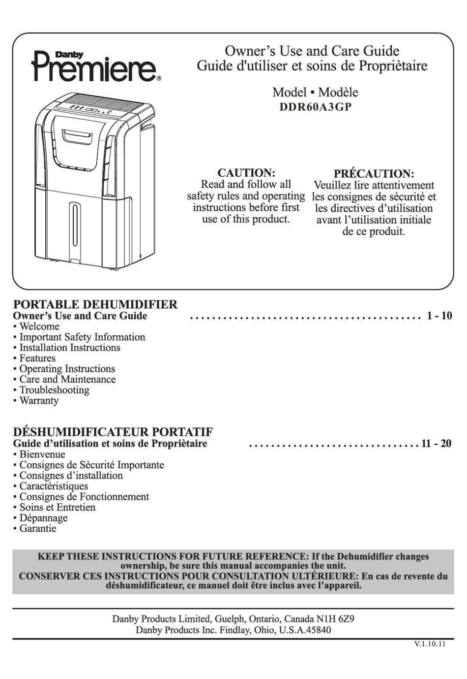 DANBY DDR60A3GP OWNER'S USE AND CARE MANUAL Pdf Download | ManualsLib