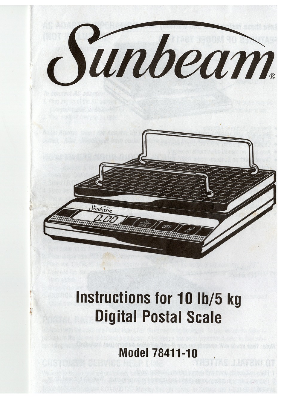 SUNBEAM 7841110 INSTRUCTION MANUAL Pdf Download ManualsLib