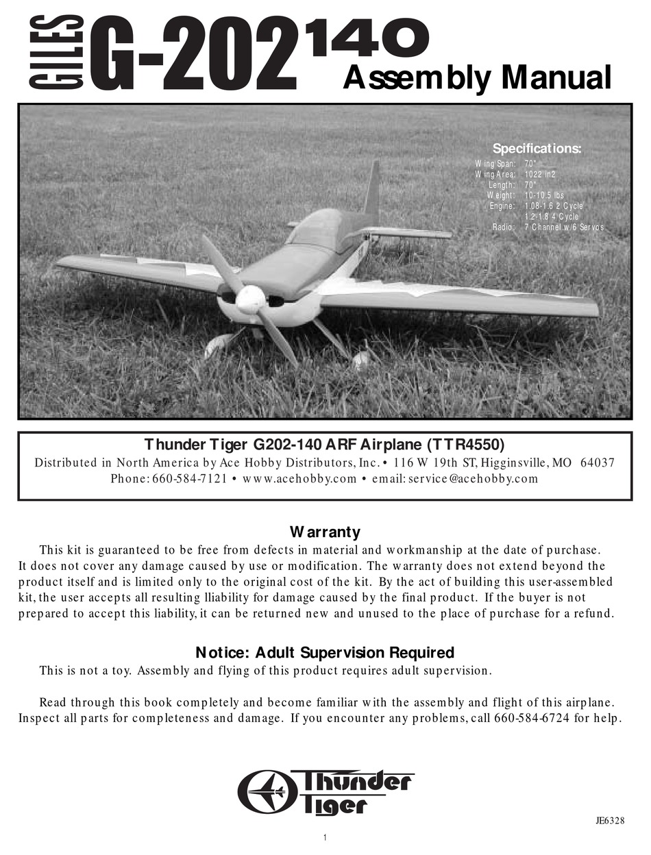 Thunder Tiger Ttr4550 Assembly Manual Pdf Download Manualslib