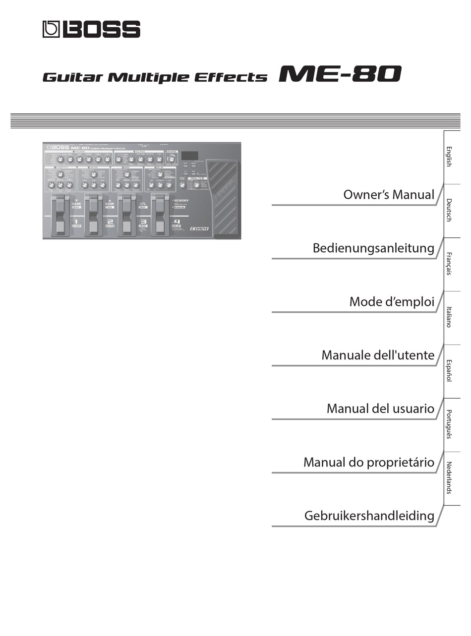 Boss Me 80 Owner S Manual Pdf Download Manualslib