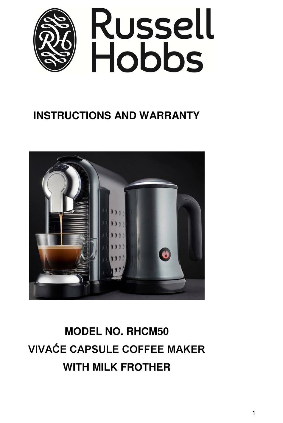 RUSSELL HOBBS RHCM50 INSTRUCTIONS AND WARRANTY Pdf Download ManualsLib