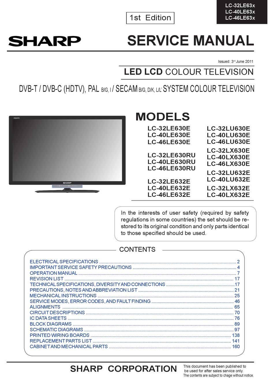 Sharp Lc 60c6400u Manual