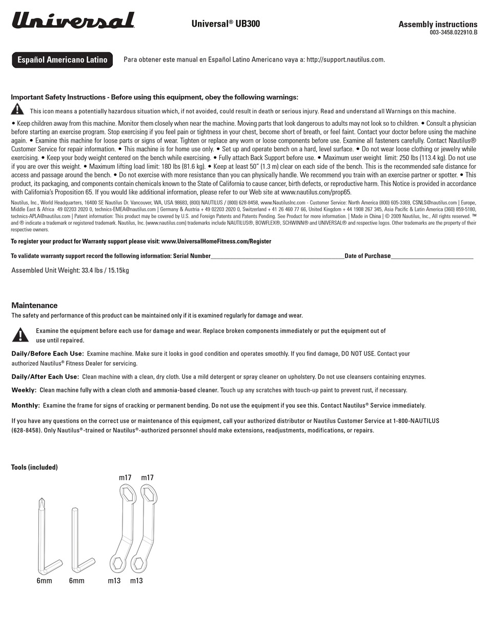 universal-ub300-assembly-instructions-pdf-download-manualslib