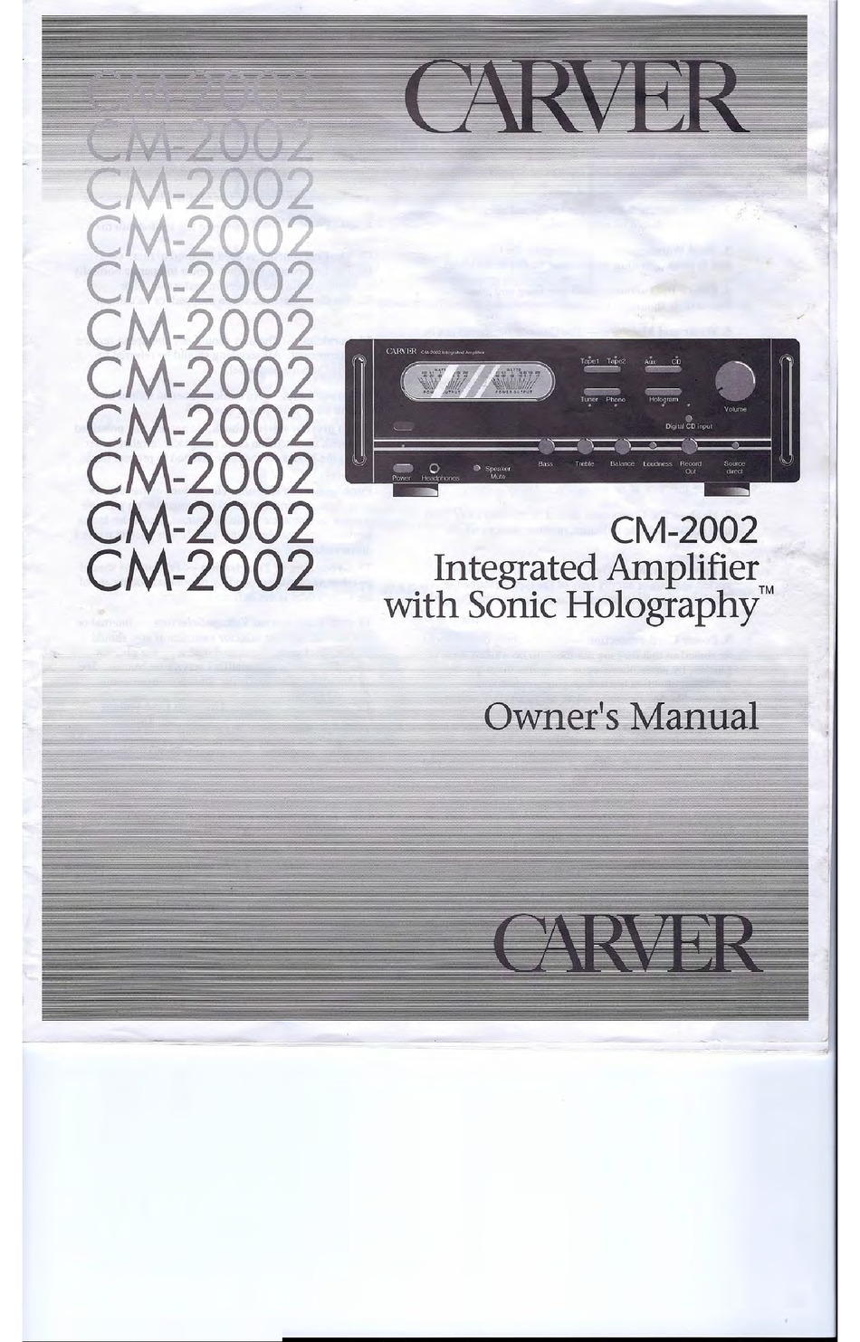 CARVER CM2002 OWNER'S MANUAL Pdf Download ManualsLib