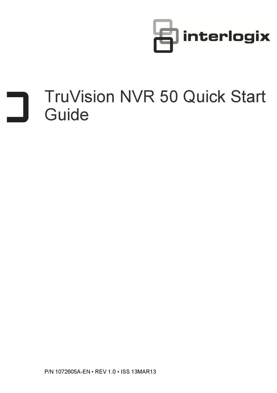 INTERLOGIX TRUVISION NVR 50 QUICK START MANUAL Pdf Download ManualsLib