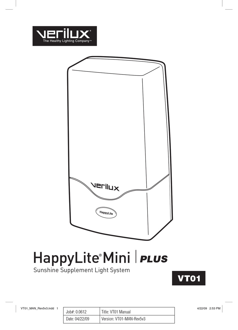 verilux happy light vt15 instructions