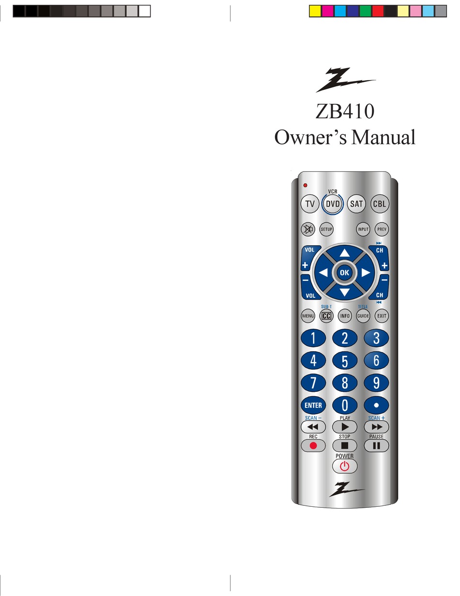ZENITH ZB410 OWNER'S MANUAL Pdf Download | ManualsLib