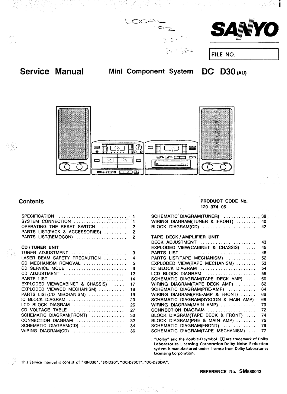 User manual Sanyo ECJ-D100S (English - 21 pages)