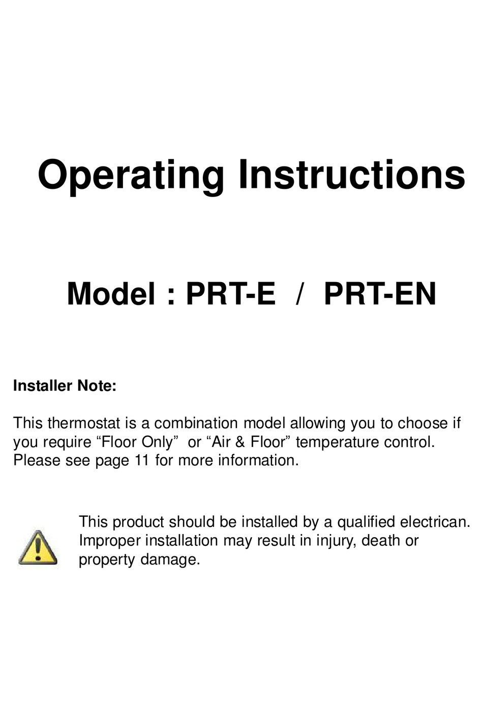 HEATMISER PRTE OPERATING INSTRUCTIONS MANUAL Pdf Download ManualsLib