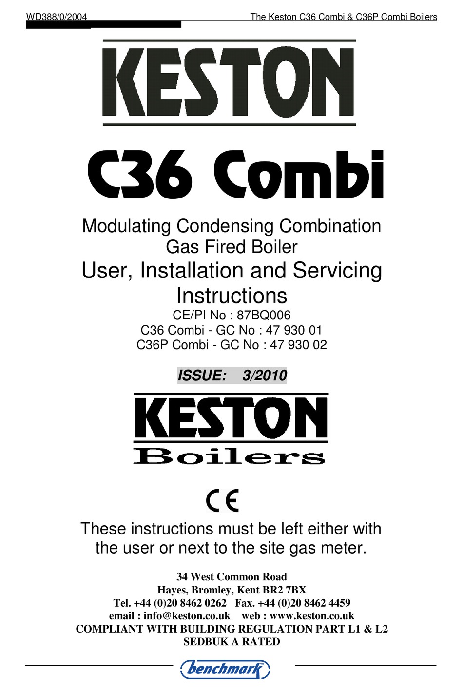 Keston 170 Boiler Manual, PDF, Boiler