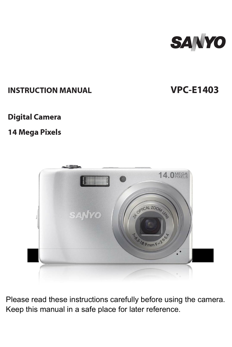 SANYO VPC-E1403 INSTRUCTION MANUAL Pdf Download | ManualsLib