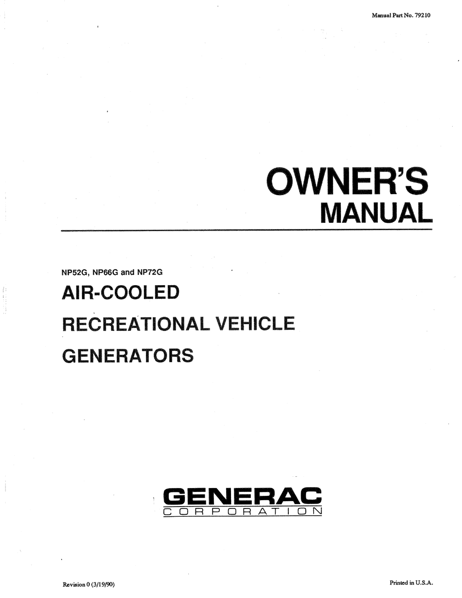 Generac Power Systems Np52g Np66g Np72g Owner S Manual Pdf Download Manualslib