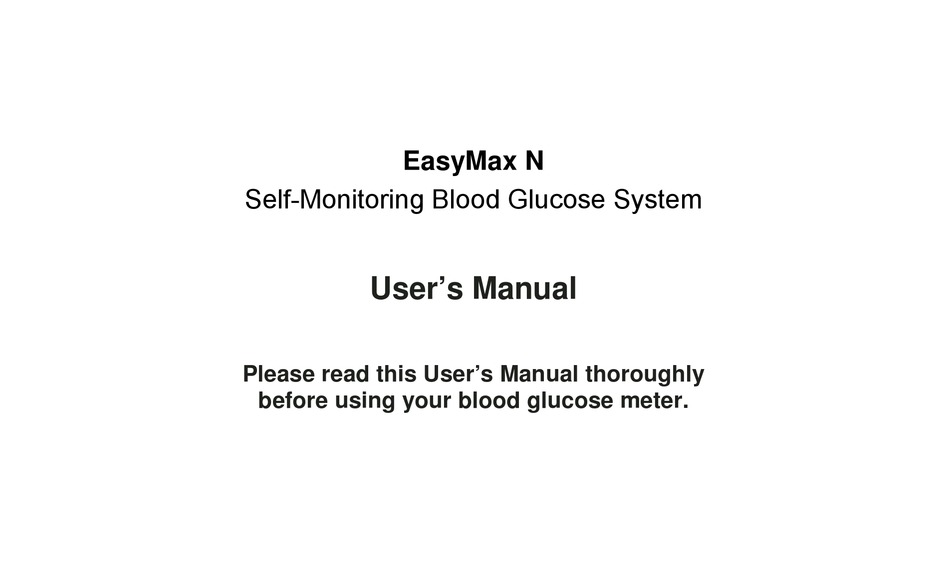 easymax glucose meter manual