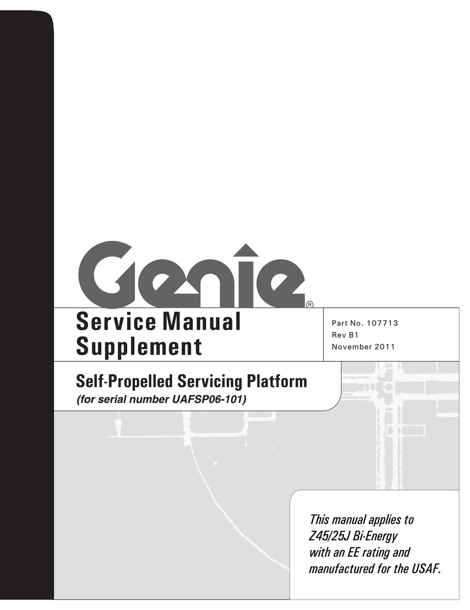 GENIE Z45/25J BI-ENERGY SERVICE MANUAL SUPPLEMENT Pdf Download | ManualsLib