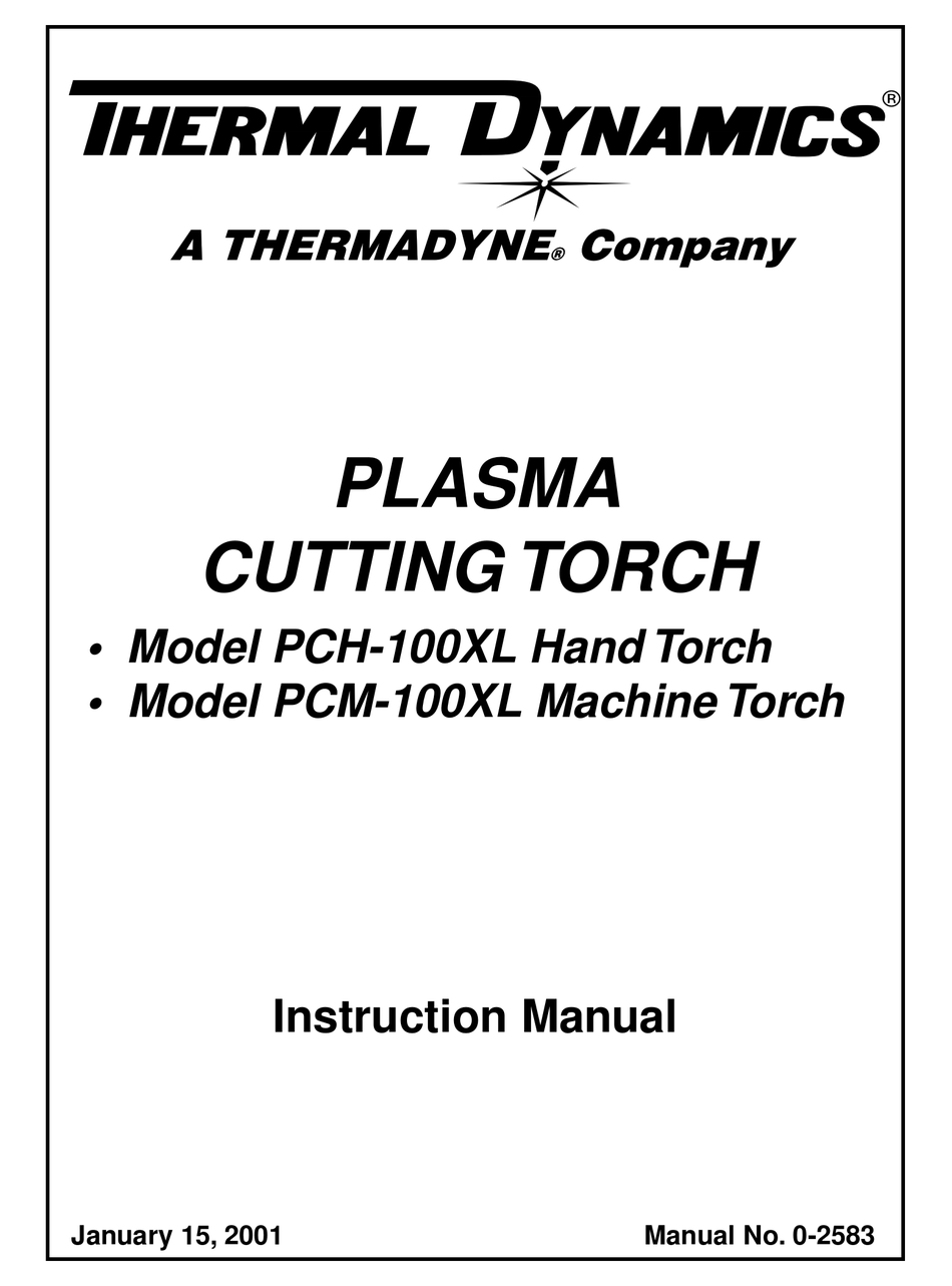 THERMAL DYNAMICS PCH100XL INSTRUCTION MANUAL Pdf Download ManualsLib