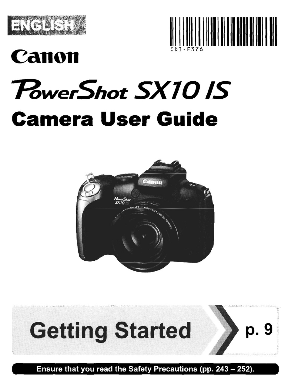 CANON POWERSHOT SX10 IS USER MANUAL Pdf Download ManualsLib