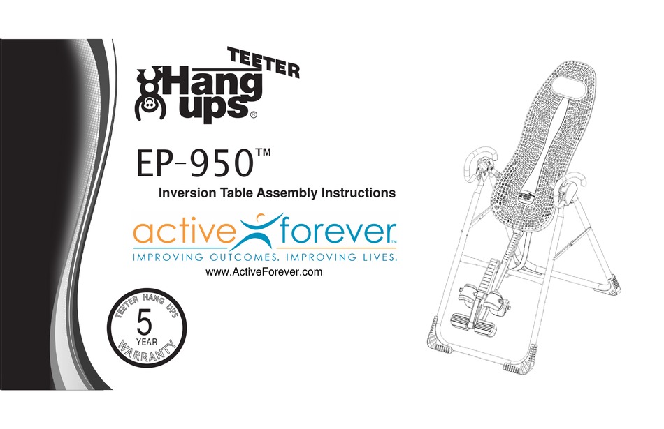 HANG UPS TEETER EP-950 ASSEMBLY INSTRUCTIONS MANUAL Pdf Download