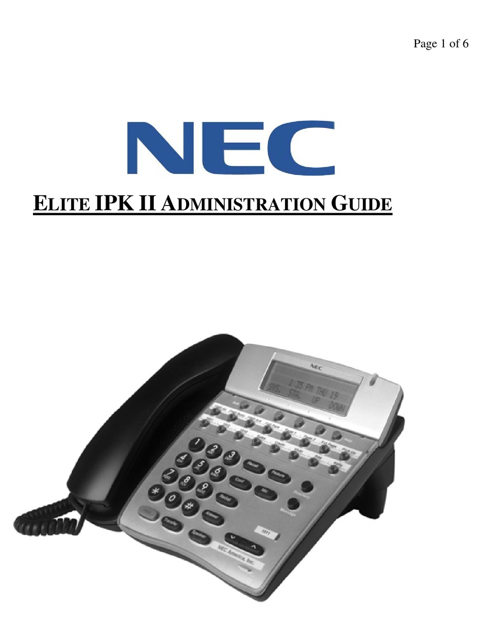 nec-elite-ipk-ii-administration-manual-pdf-download-manualslib