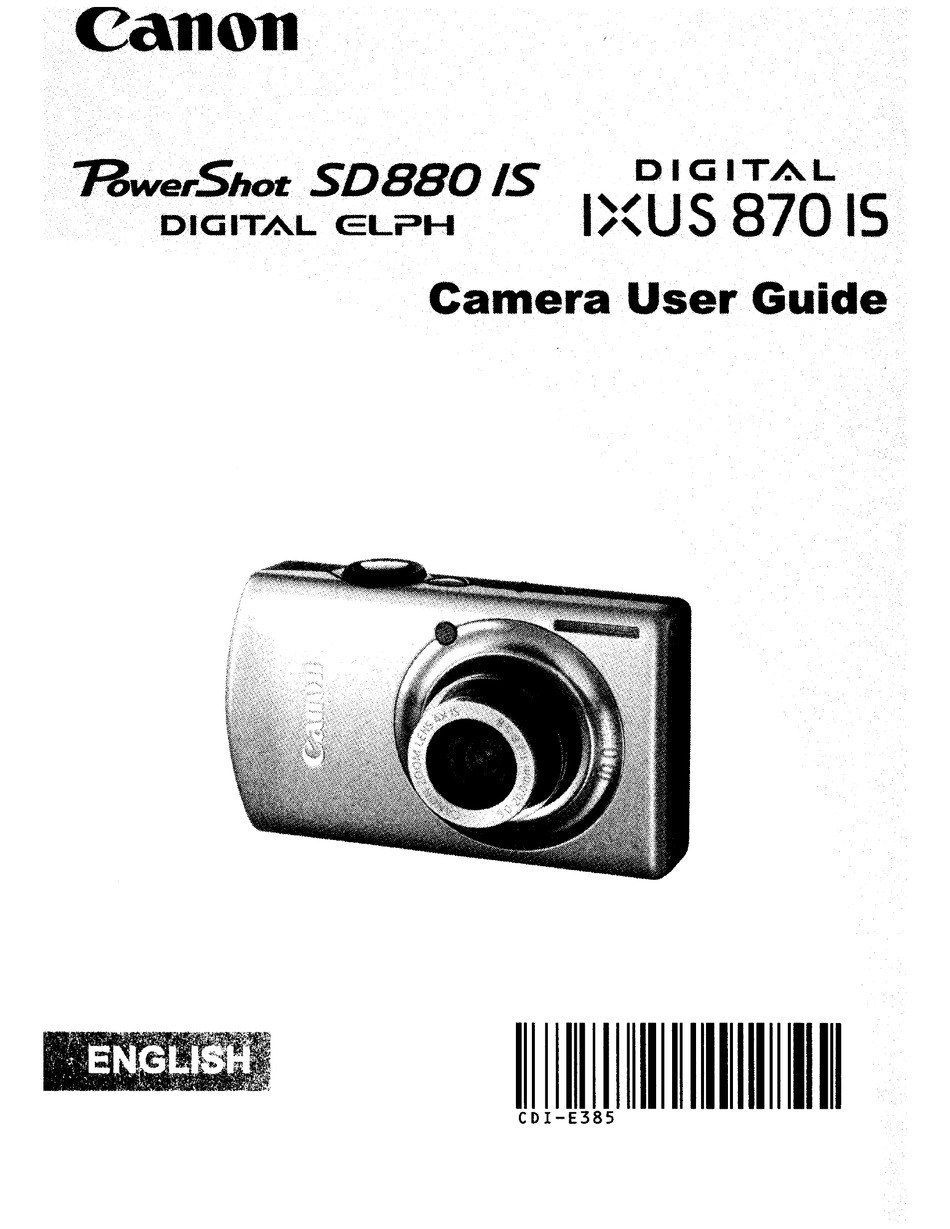 CANON POWERSHOT SD880 DIGITAL ELPH USER MANUAL Pdf Download | ManualsLib