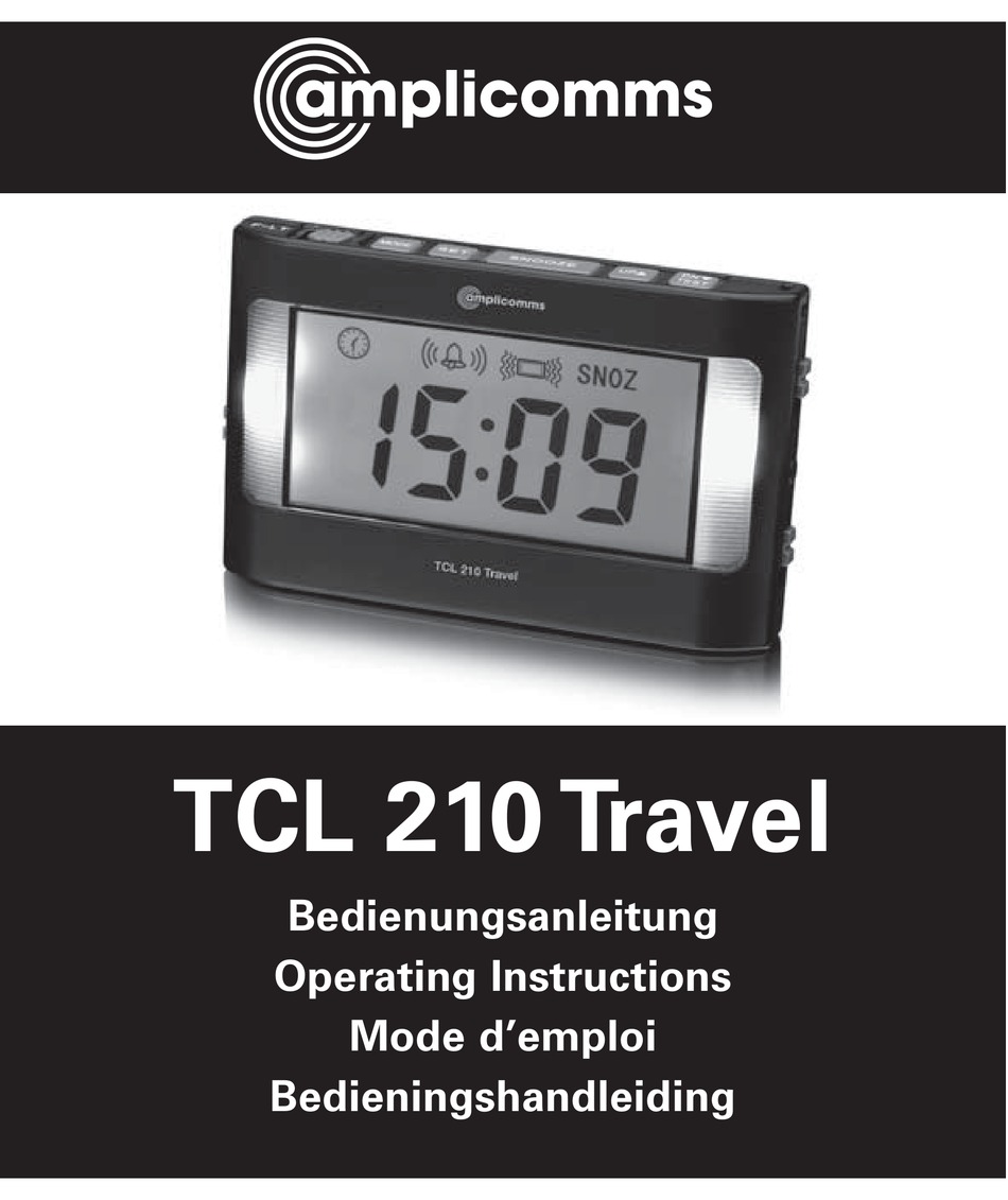 Amplicomms tcl210 Analogico despertador señalización luminosa teléfono tono de llamada 80db 