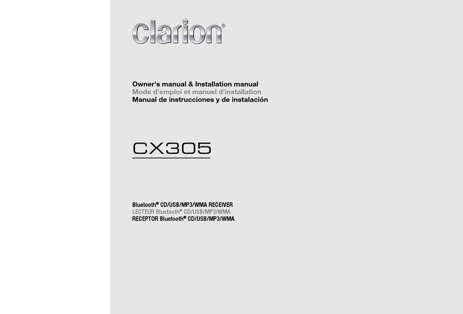 CLARION CX305 OWNER'S MANUAL Pdf Download | ManualsLib