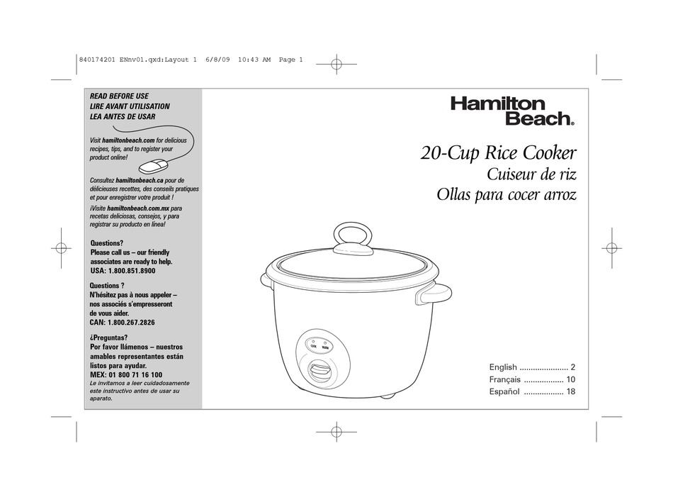 hamilton beach rice cooker manual 37536