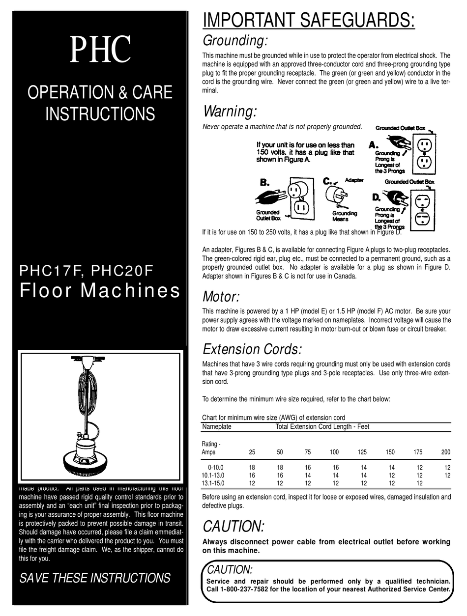 PHC PHC17F OPERATION & CARE INSTRUCTIONS Pdf Download | ManualsLib