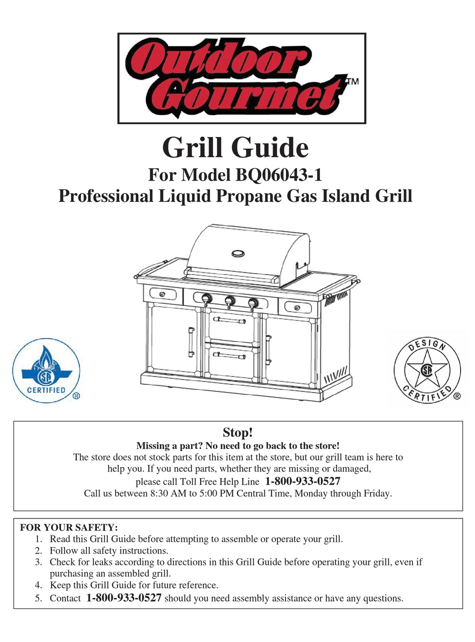 OUTDOOR GOURMET BQ060431 USER MANUAL Pdf Download ManualsLib