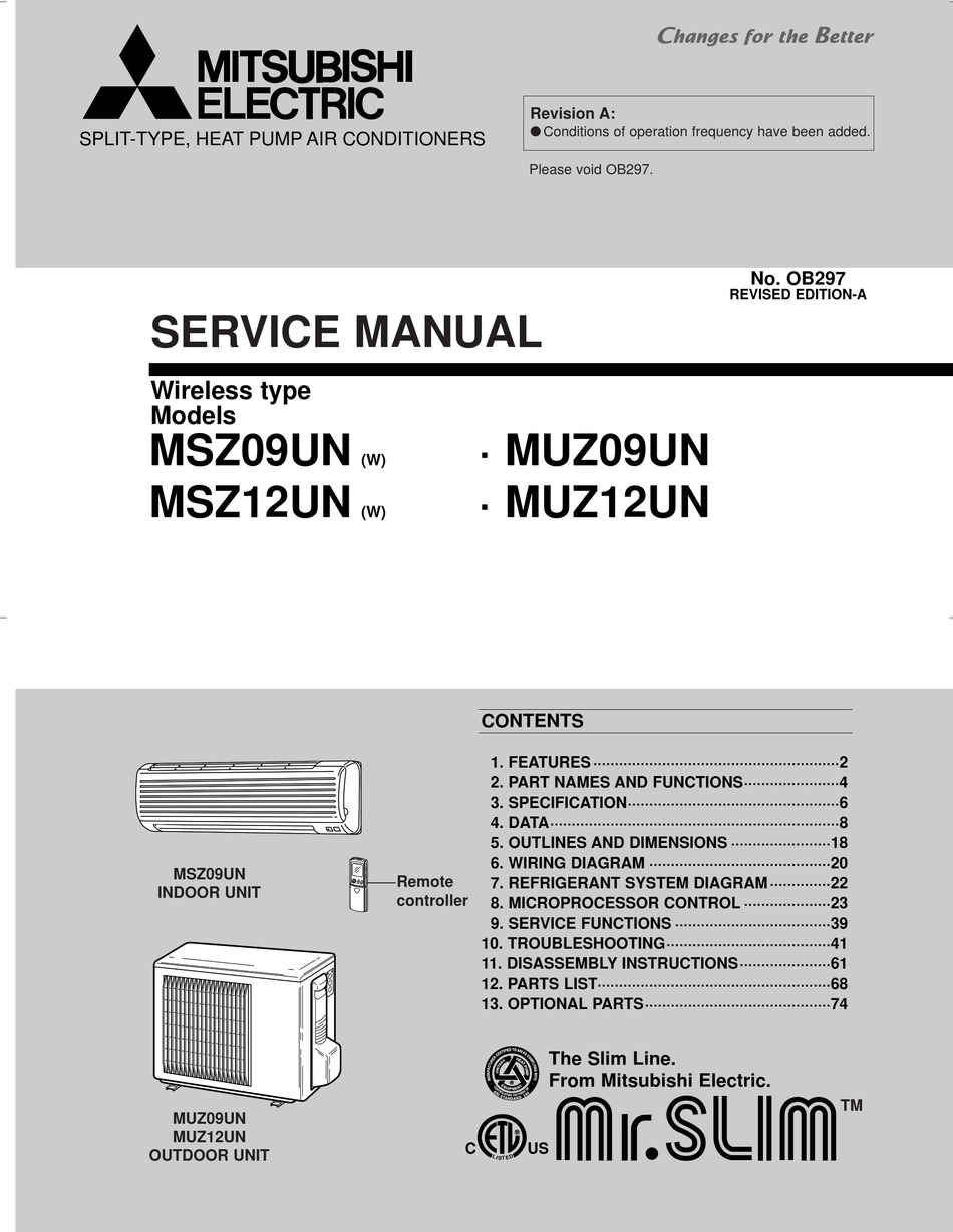 Mitsubishi Electric Mr Slim Msz09un, Mitsubishi Wiring Diagram Ac