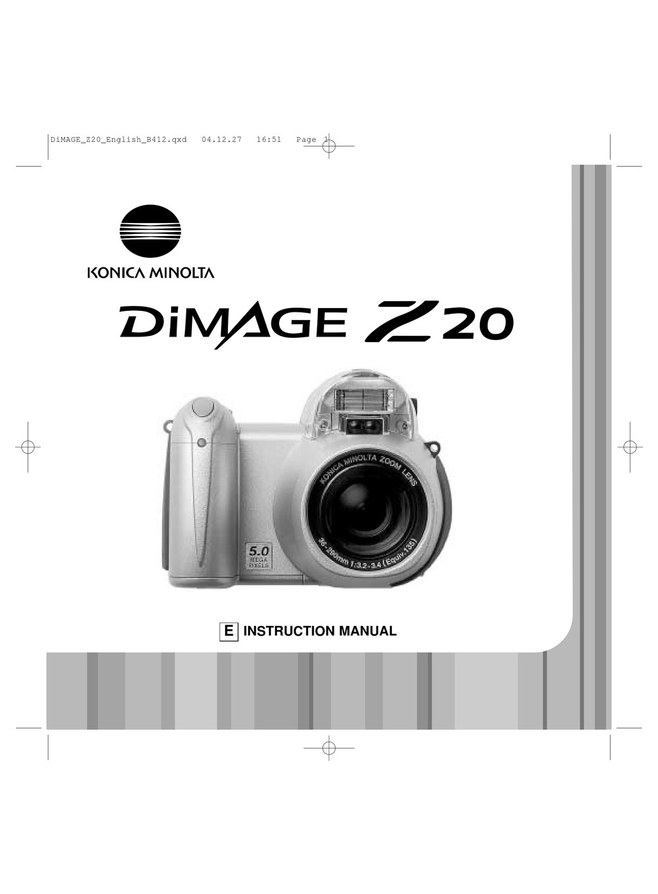 KONICA MINOLTA DIMAGE Z20 INSTRUCTION MANUAL Pdf Download ManualsLib