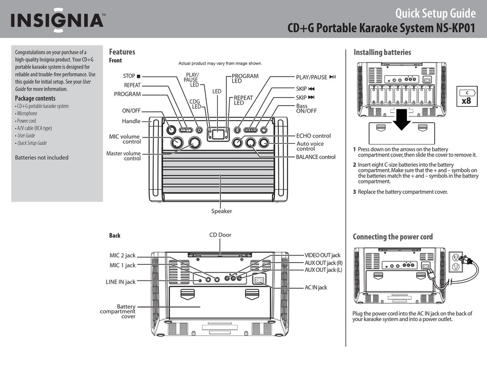 INSIGNIA NSKP01 QUICK SETUP MANUAL Pdf Download ManualsLib