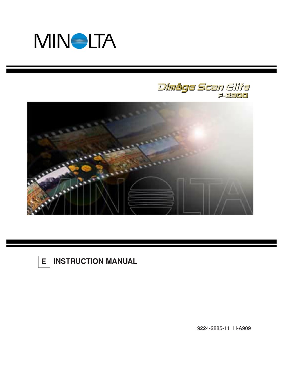 MINOLTA DIMAGE SCAN ELITE F2900 INSTRUCTION MANUAL Pdf Download