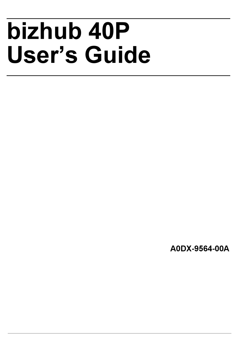 Konica Minolta Bizhub 40p User Manual Pdf Download Manualslib