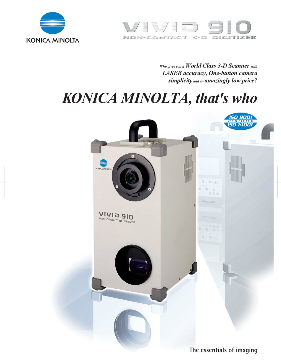 KONICA MINOLTA 3D SCANNER SPECIFICATIONS Pdf Download ManualsLib