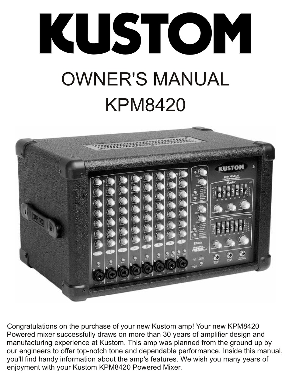 KUSTOM KPM8420 OWNER