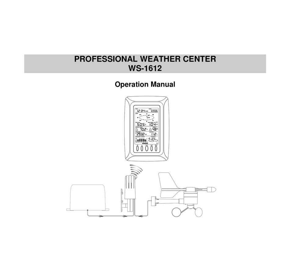 LA CROSSE TECHNOLOGY WS1612 OPERATION MANUAL Pdf Download ManualsLib